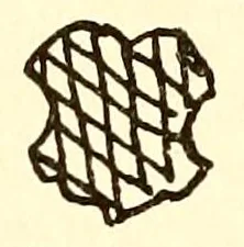 Gegenüber der ersten Form ist dieser ohne Farbe eingedrückte Rautenschild etwas größer und in den Einzelheiten stumpfer; Hofmann 1908 schließt daraus auf einen Holzstempel. Ab 1761 steht der Schild nach Hofmann wohl ohne Blaumarke. Bei Graesse 1910 (Nr. 5) ist der Umriss unregelmäßig geschweift, oben und seitlich eingekerbt und unten gerundet zugespitzt; schmale, schräge Rauten füllen ihn dicht.