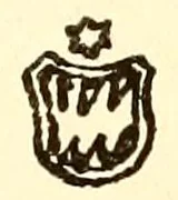 Über einem ohne Farbe eingedrückten Schild sitzt ein kleiner Stern; Stern und Schild gehören zu einem Stempel. Hofmann 1908 nennt den Stern fünfstrahlig, in der Abbildung bei Graesse 1910 (Nr. 13) hat er dagegen sechs Spitzen. Ein Stern mit sechs Spitzen spricht deshalb nicht gegen diese Marke; von allen älteren Schildformen unterscheidet sie sich schon durch den Stern selbst.